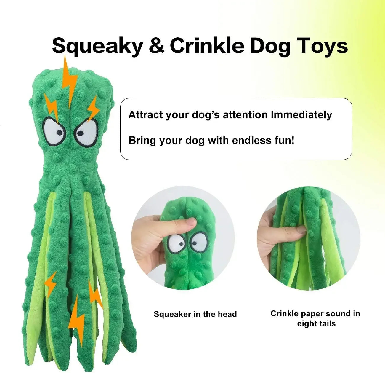 Soft Plush Octopus Dog Toy - Educational Teething Chew Toy for Small  Medium Dogs - ZOOMNSTORE