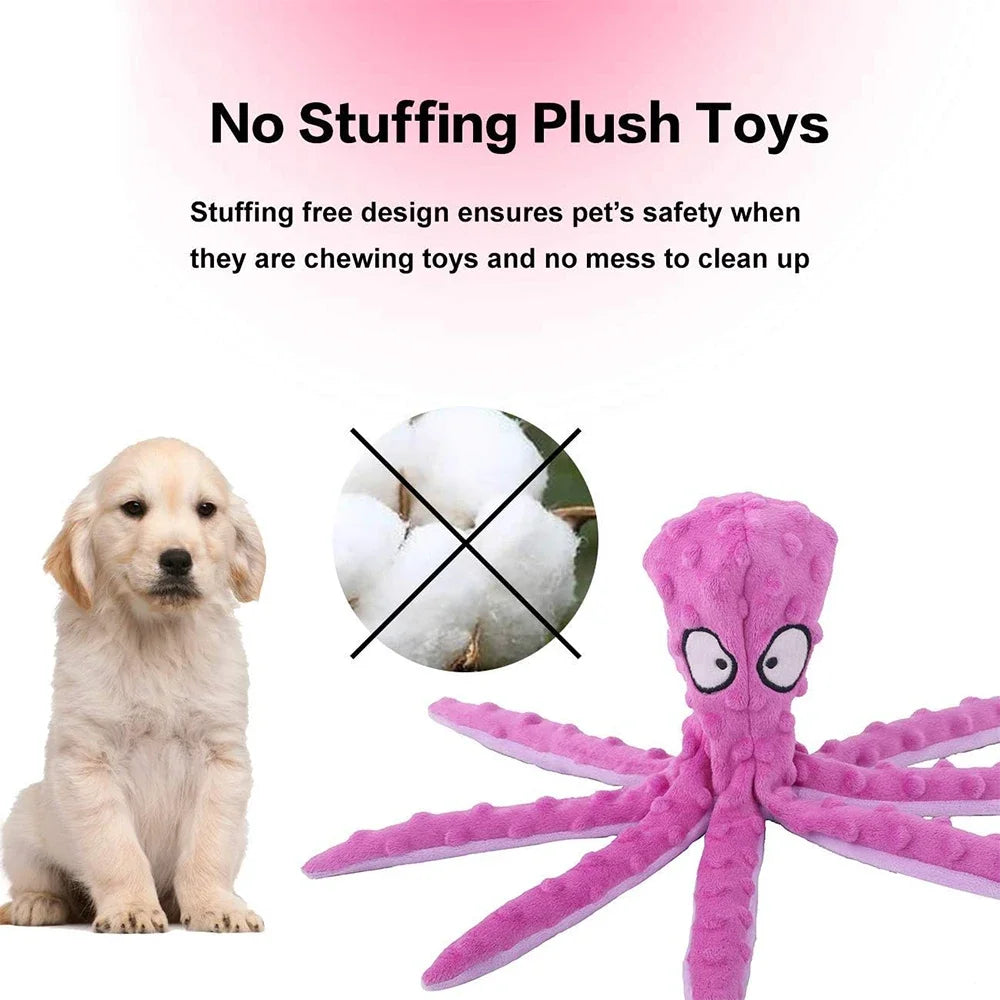 Soft Plush Octopus Dog Toy - Educational Teething Chew Toy for Small  Medium Dogs - ZOOMNSTORE