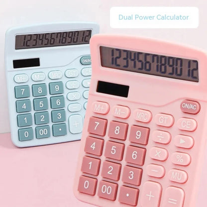 12-Digit Solar Calculator - Dual Power Supply for Home Office and School - ZOOMNSTORE