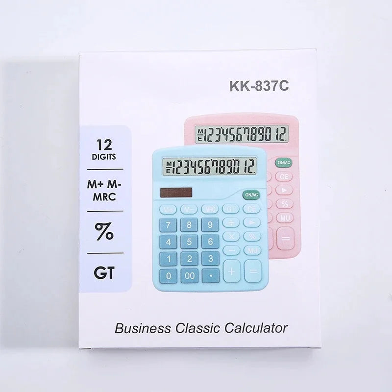 12-Digit Solar Calculator - Dual Power Supply for Home Office and School - ZOOMNSTORE