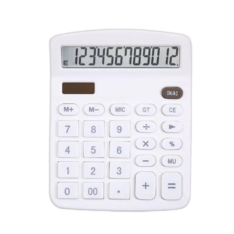 12-Digit Solar Calculator - Dual Power Supply for Home Office and School - ZOOMNSTORE