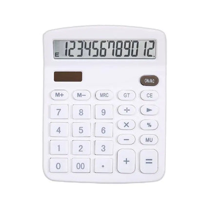 12-Digit Solar Calculator - Dual Power Supply for Home Office and School - ZOOMNSTORE