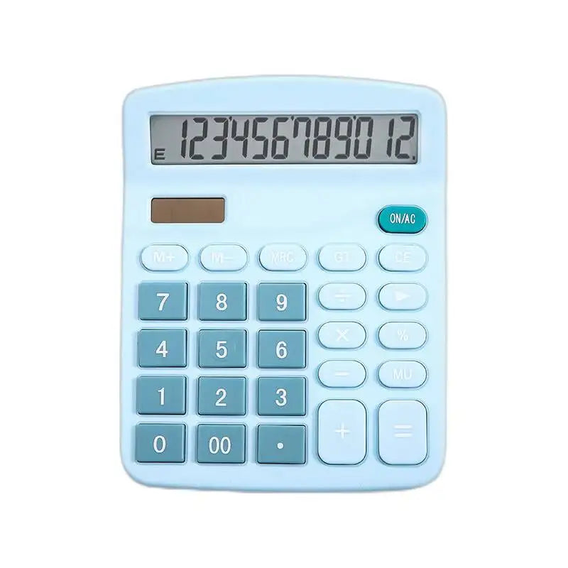 12-Digit Solar Calculator - Dual Power Supply for Home Office and School - ZOOMNSTORE