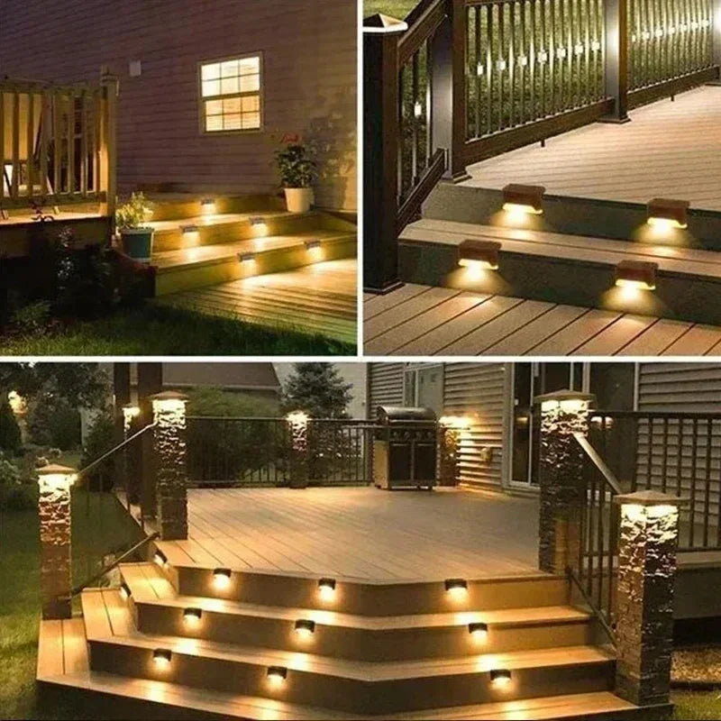 Solar LED Garden Lights - Waterproof Outdoor Step Lamps for Patio  Deck Decor - ZOOMNSTORE