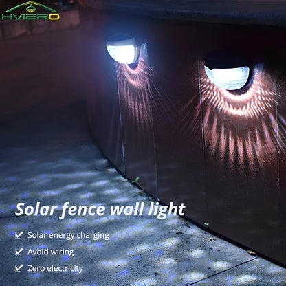 LED Solar Waterproof Fence Lamp - Outdoor Wall Decorative Light Warm White - ZOOMNSTORE