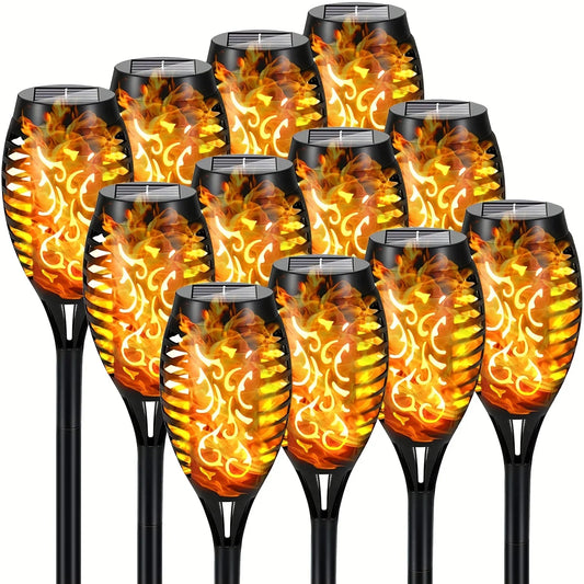 Solar Flame Torch Lights - Waterproof LED Outdoor Landscape Lamps for Garden  Halloween Decor - ZOOMNSTORE