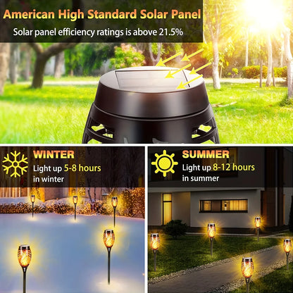 Solar Flame Torch Lights - Waterproof LED Outdoor Landscape Lamps for Garden  Halloween Decor - ZOOMNSTORE
