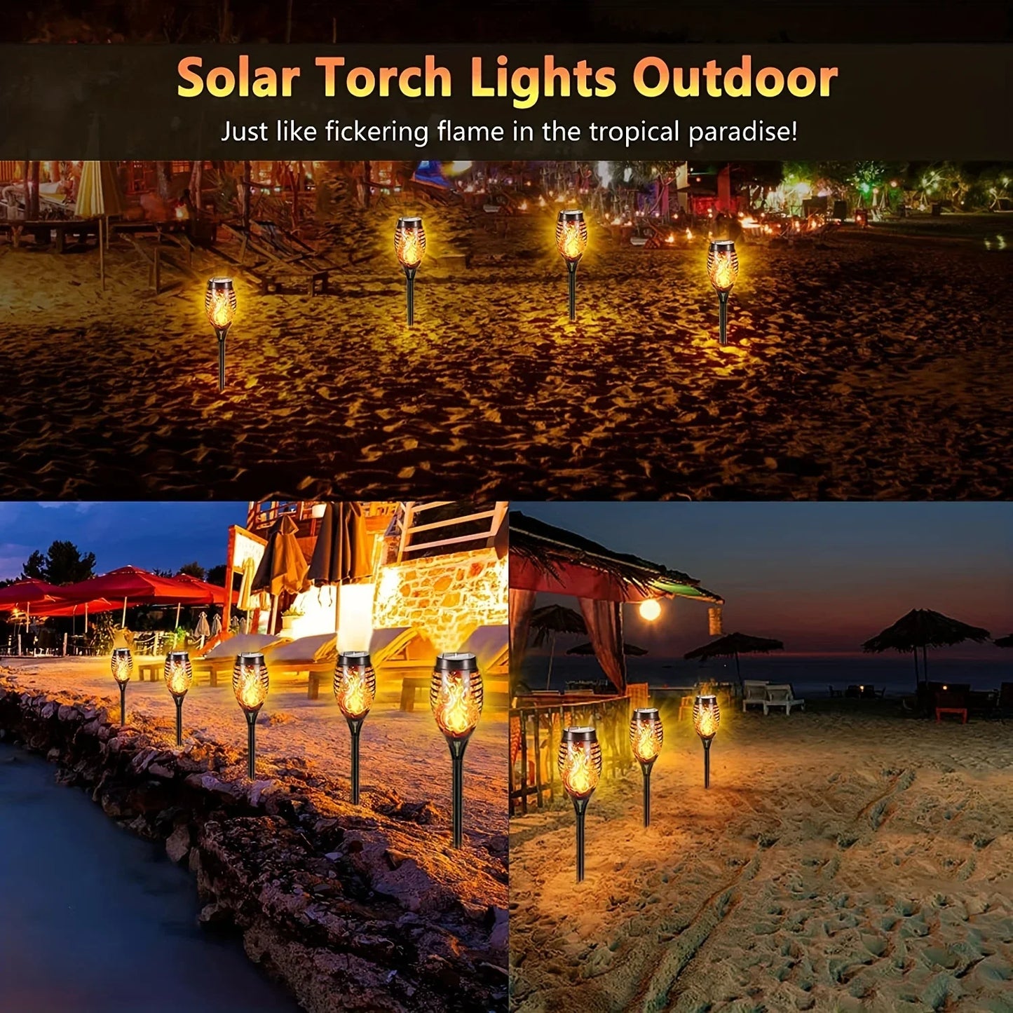 Solar Flame Torch Lights - Waterproof LED Outdoor Landscape Lamps for Garden  Halloween Decor - ZOOMNSTORE