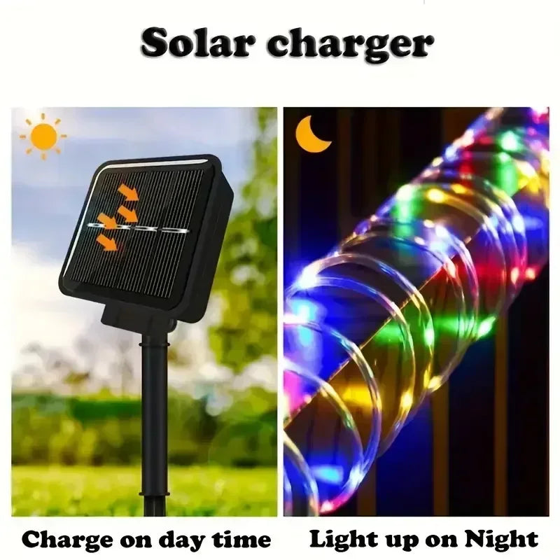 Solar Powered LED Fairy String Lights - 8 Modes Outdoor Garden Decor - ZOOMNSTORE