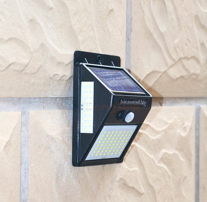 PIR Motion Sensor 100LED Sunlight control 3 sided Solar Energy Street light Yard Path Home Garden Solar Power lamp Wall Light - ZOOMNSTORE