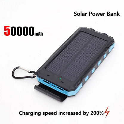ONEPLUS 50000mAh Solar Power Bank Portable Charging Poverbank External Battery Charger Strong Light LDE Light for iphone Samsung - ZOOMNSTORE
