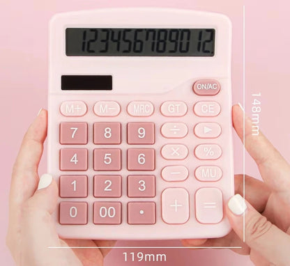 Solar Powered Calculator - 12 Digit Dual Power Supply for Accounting - ZOOMNSTORE