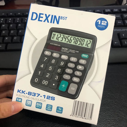 Solar Powered Calculator - 12 Digit Dual Power Supply for Accounting - ZOOMNSTORE