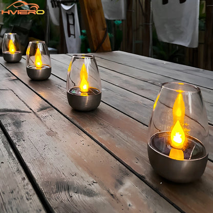 Stainless Steel Solar LED Candle - Outdoor Decorative Night Light for Courtyard  Halloween - ZOOMNSTORE