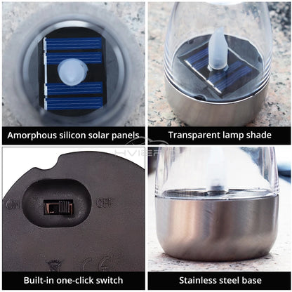 Stainless Steel Solar LED Candle - Outdoor Decorative Night Light for Courtyard  Halloween - ZOOMNSTORE