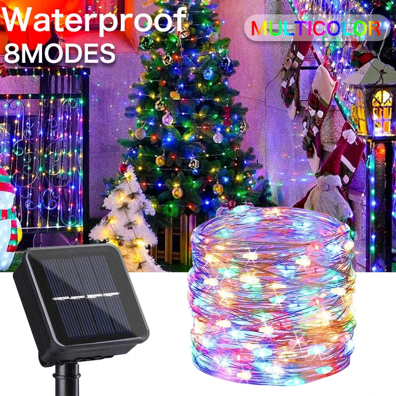 1000LED Solar Fairy String Lights - Waterproof Outdoor Christmas Garland for Garden Party 100M50M10M5M - ZOOMNSTORE