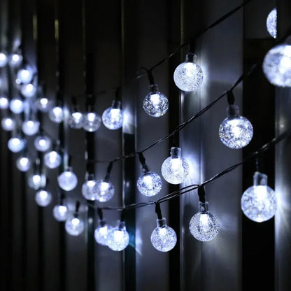 Solar Crystal Globe LED String Lights - IP65 Outdoor Fairy Lights for Garden Party Decor - ZOOMNSTORE