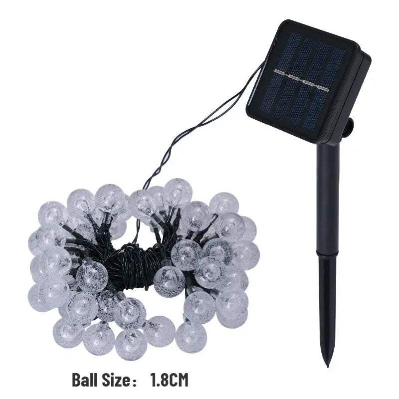 Solar Crystal Globe LED String Lights - IP65 Outdoor Fairy Lights for Garden Party Decor - ZOOMNSTORE