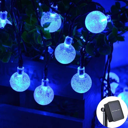 Solar Crystal Globe LED String Lights - IP65 Outdoor Fairy Lights for Garden Party Decor - ZOOMNSTORE
