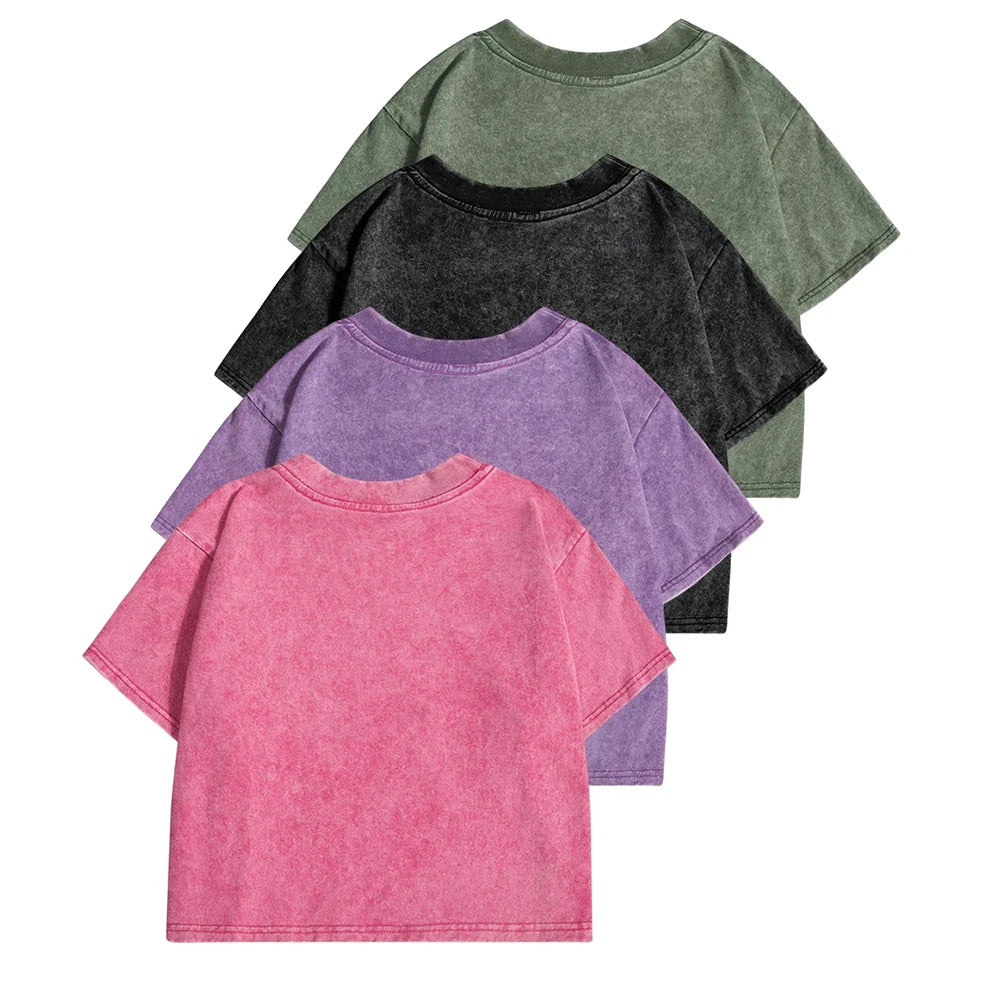 Solid Color Slim Fit Womens Cotton T-Shirt - Casual Short Sleeve Retro Tee - ZOOMNSTORE