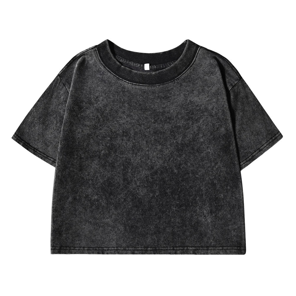 Solid Color Slim Fit Womens Cotton T-Shirt - Casual Short Sleeve Retro Tee - ZOOMNSTORE