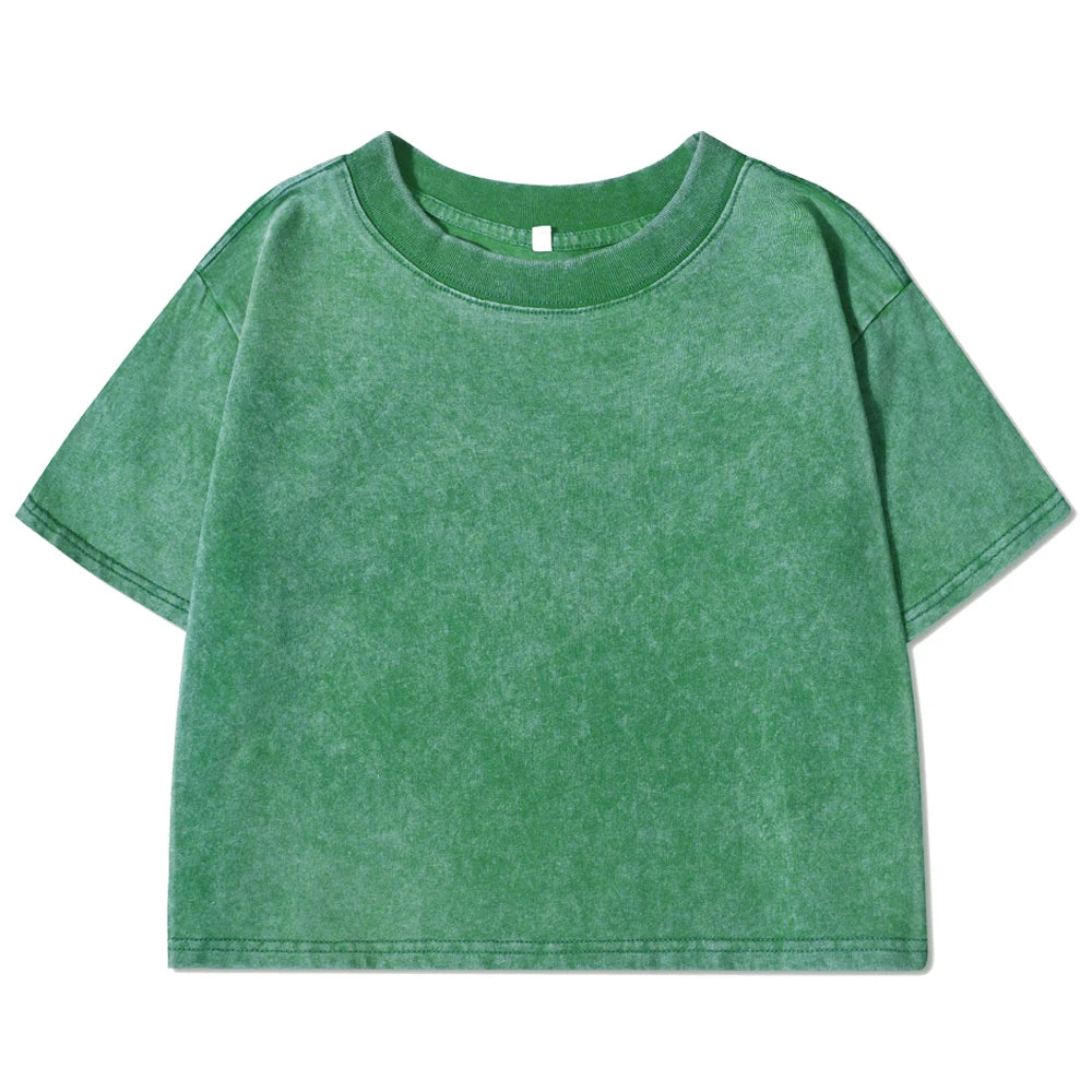 Solid Color Slim Fit Womens Cotton T-Shirt - Casual Short Sleeve Retro Tee - ZOOMNSTORE