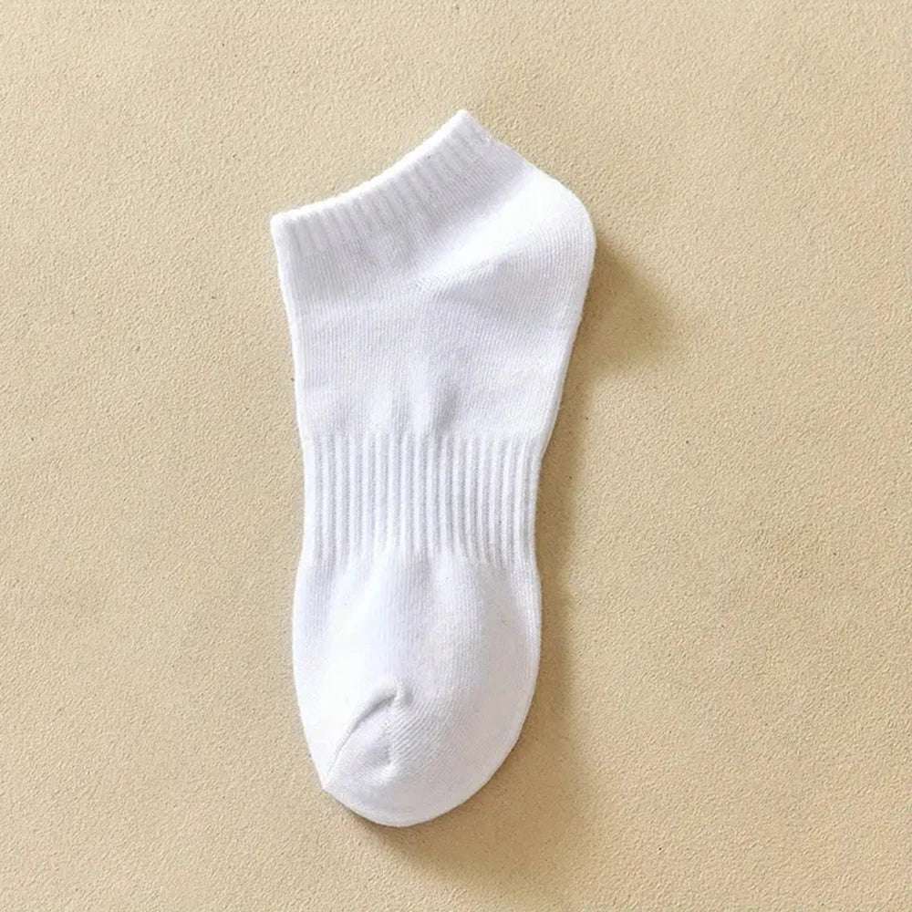 Solid Colour Ankle Socks - Soft Breathable Sports Socks for Men  Women Black  White 46 Pairs - ZOOMNSTORE