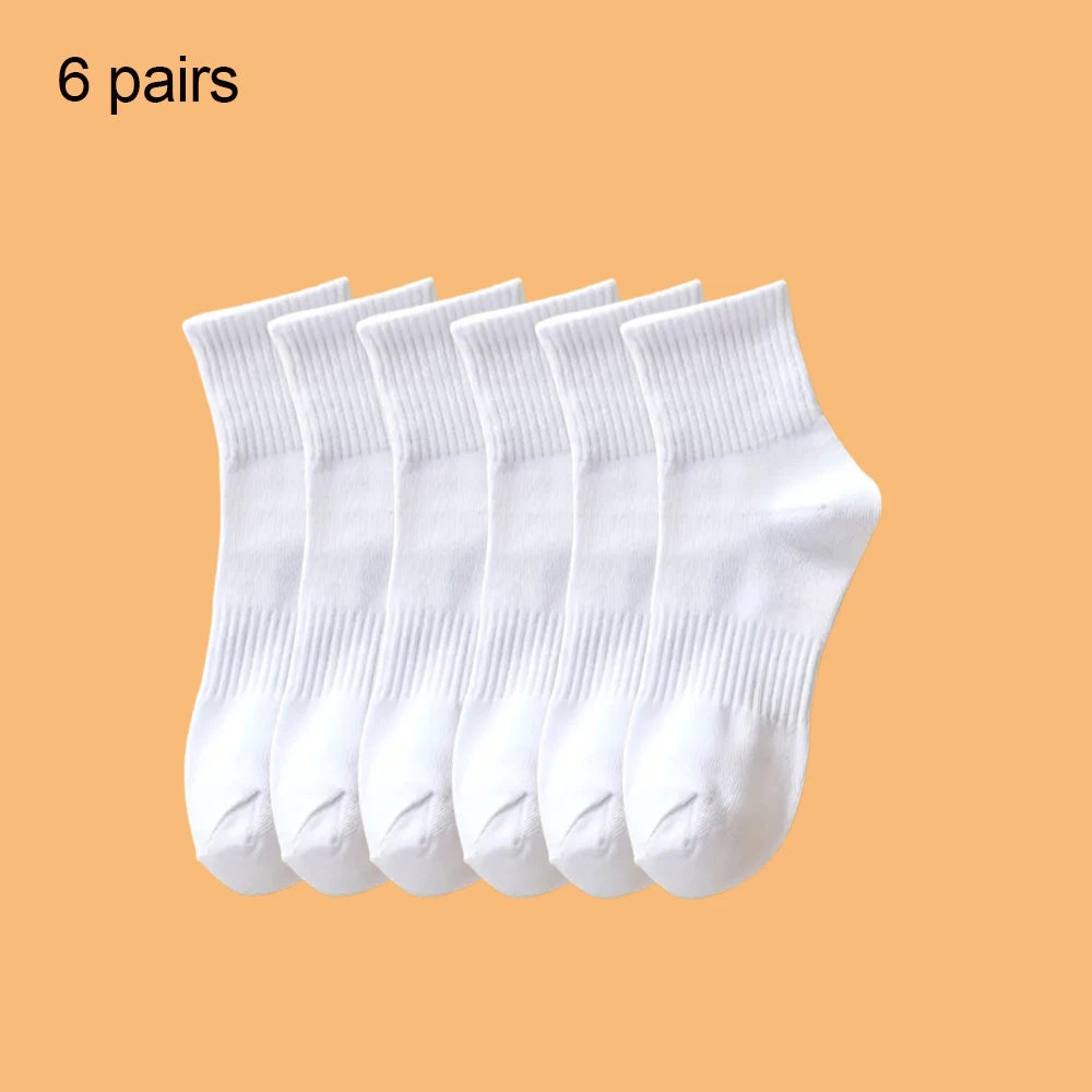 Solid Colour Ankle Socks - Soft Breathable Sports Socks for Men  Women Black  White 46 Pairs - ZOOMNSTORE