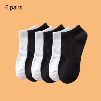 Solid Colour Ankle Socks - Soft Breathable Sports Socks for Men  Women Black  White 46 Pairs - ZOOMNSTORE
