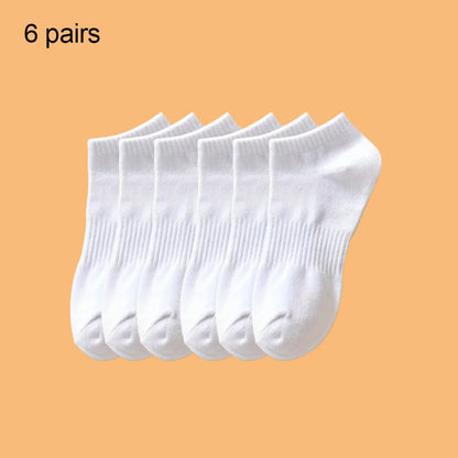 Solid Colour Ankle Socks - Soft Breathable Sports Socks for Men  Women Black  White 46 Pairs - ZOOMNSTORE