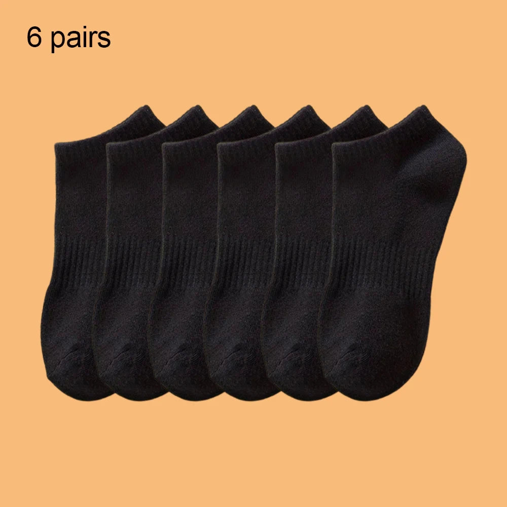 Solid Colour Ankle Socks - Soft Breathable Sports Socks for Men  Women Black  White 46 Pairs - ZOOMNSTORE