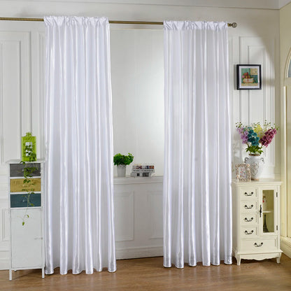 Solid Satin Curtain - Modern Style Half Blackout Polyester Door Drapes - ZOOMNSTORE