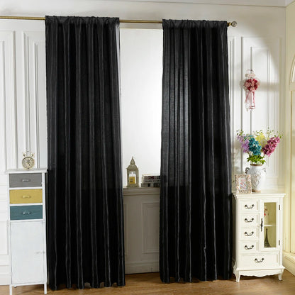 Solid Satin Curtain - Modern Style Half Blackout Polyester Door Drapes - ZOOMNSTORE