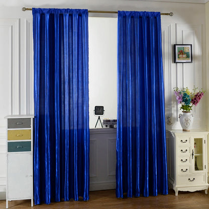 Solid Satin Curtain - Modern Style Half Blackout Polyester Door Drapes - ZOOMNSTORE