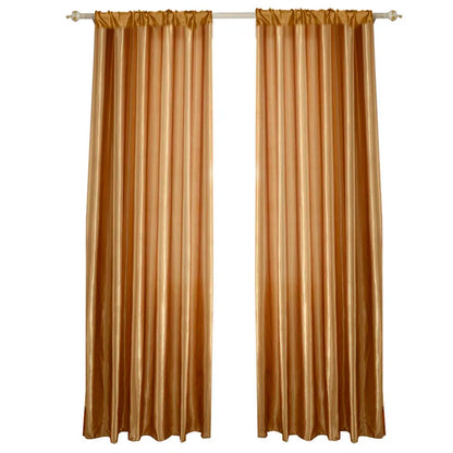 Solid Satin Curtain - Modern Style Half Blackout Polyester Door Drapes - ZOOMNSTORE