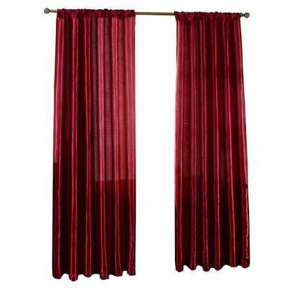 Solid Satin Curtain - Modern Style Half Blackout Polyester Door Drapes - ZOOMNSTORE