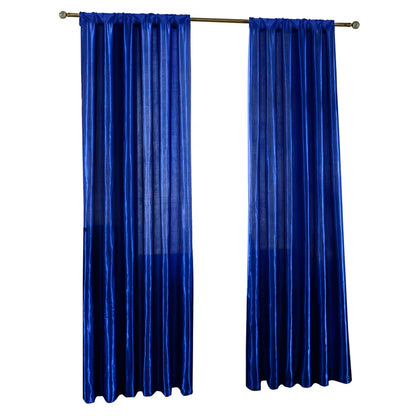 Solid Satin Curtain - Modern Style Half Blackout Polyester Door Drapes - ZOOMNSTORE