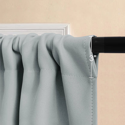 Solid Short Blackout Curtain - Small Kitchen  Bathroom Decor with UV Protection - ZOOMNSTORE