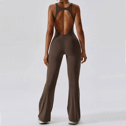 Solid Yoga Jumpsuit - Womens Fitness Bodysuit  Buttock Lifting Activewear - ZOOMNSTORE