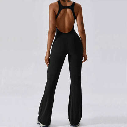 Solid Yoga Jumpsuit - Womens Fitness Bodysuit  Buttock Lifting Activewear - ZOOMNSTORE