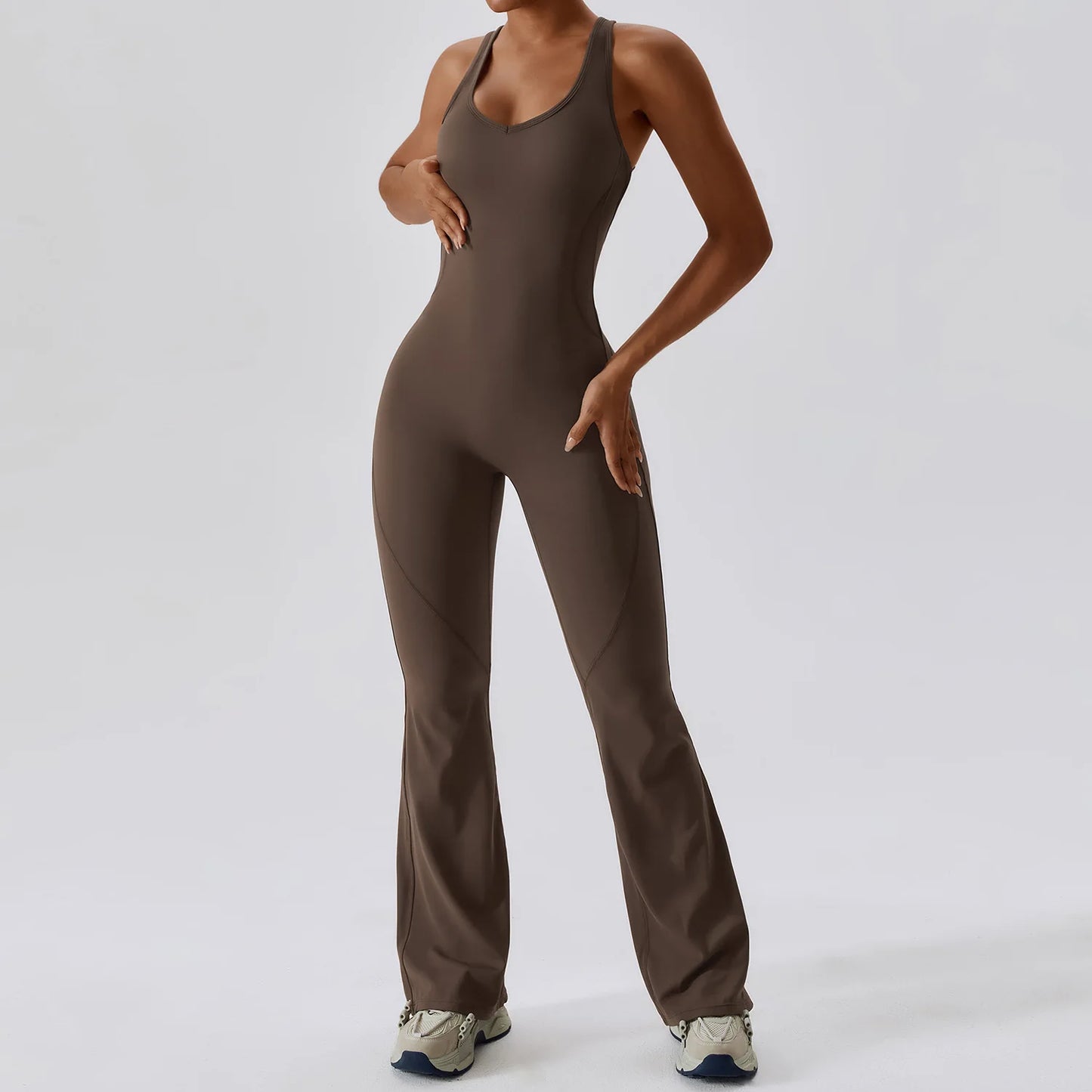 Solid Yoga Jumpsuit - Womens Fitness Bodysuit  Buttock Lifting Activewear - ZOOMNSTORE