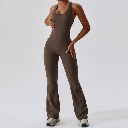 Solid Yoga Jumpsuit - Womens Fitness Bodysuit  Buttock Lifting Activewear - ZOOMNSTORE
