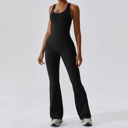 Solid Yoga Jumpsuit - Womens Fitness Bodysuit  Buttock Lifting Activewear - ZOOMNSTORE