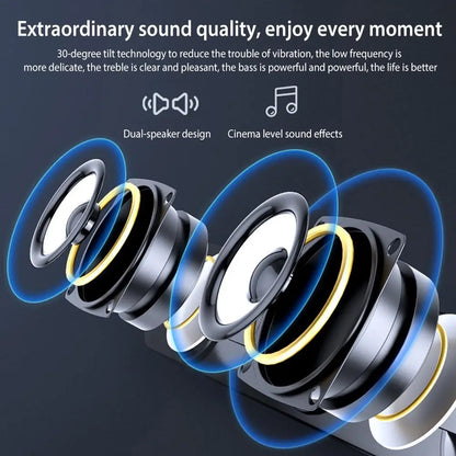 Sound Bar Bluetooth Speaker - USB Wired Stereo Speaker Bar with 3.5mm Aux for Projector PC - ZOOMNSTORE