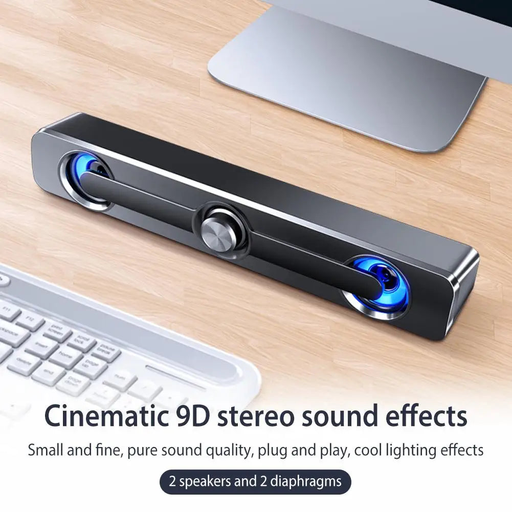 Sound Bar Bluetooth Speaker - USB Wired Stereo Speaker Bar with 3.5mm Aux for Projector PC - ZOOMNSTORE