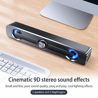 Sound Bar Bluetooth Speaker - USB Wired Stereo Speaker Bar with 3.5mm Aux for Projector PC - ZOOMNSTORE