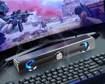 Sound Bar Bluetooth Speaker - USB Wired Stereo Speaker Bar with 3.5mm Aux for Projector PC - ZOOMNSTORE