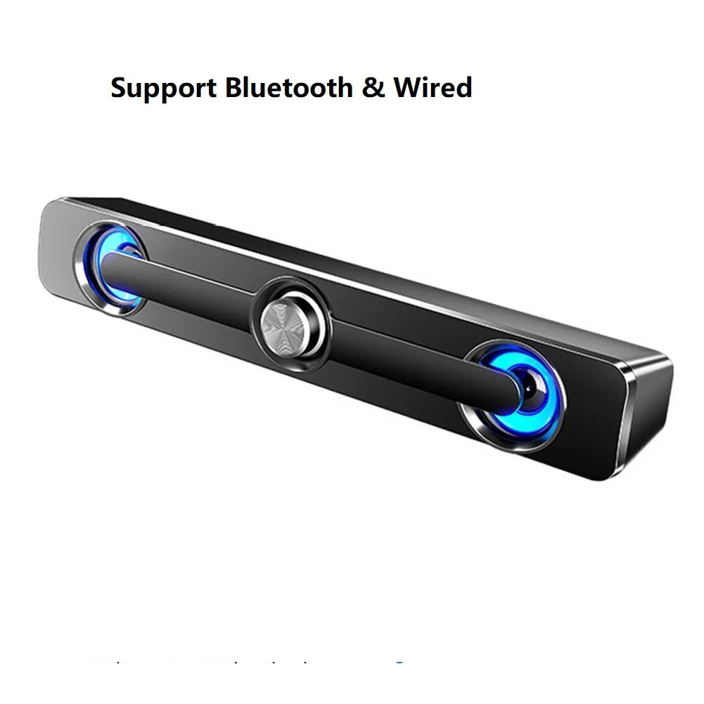 Sound Bar Bluetooth Speaker - USB Wired Stereo Speaker Bar with 3.5mm Aux for Projector PC - ZOOMNSTORE