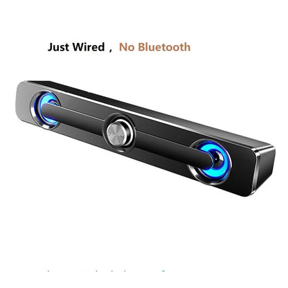 Sound Bar Bluetooth Speaker - USB Wired Stereo Speaker Bar with 3.5mm Aux for Projector PC - ZOOMNSTORE