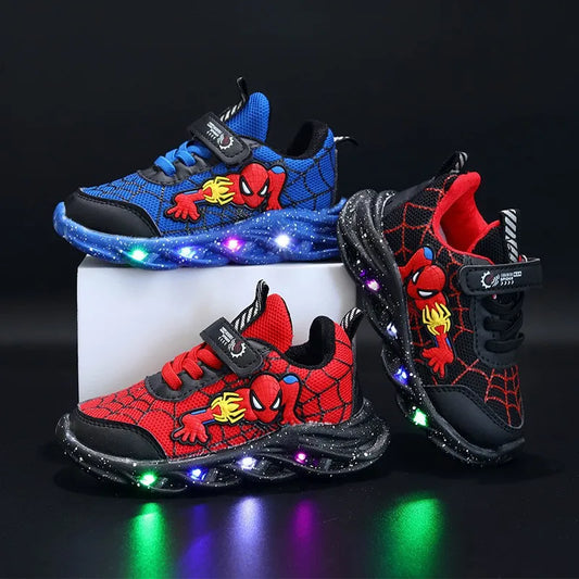 Spider-Man LED Sneakers for Boys - Spring Casual Sports Shoes - ZOOMNSTORE